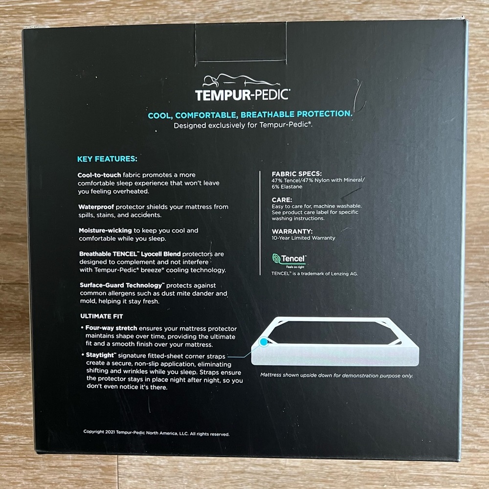 Tempur-Pedic TEMPUR-Protect BREEZE Mattress Protector - Twin. New in box - Picture 3 of 4